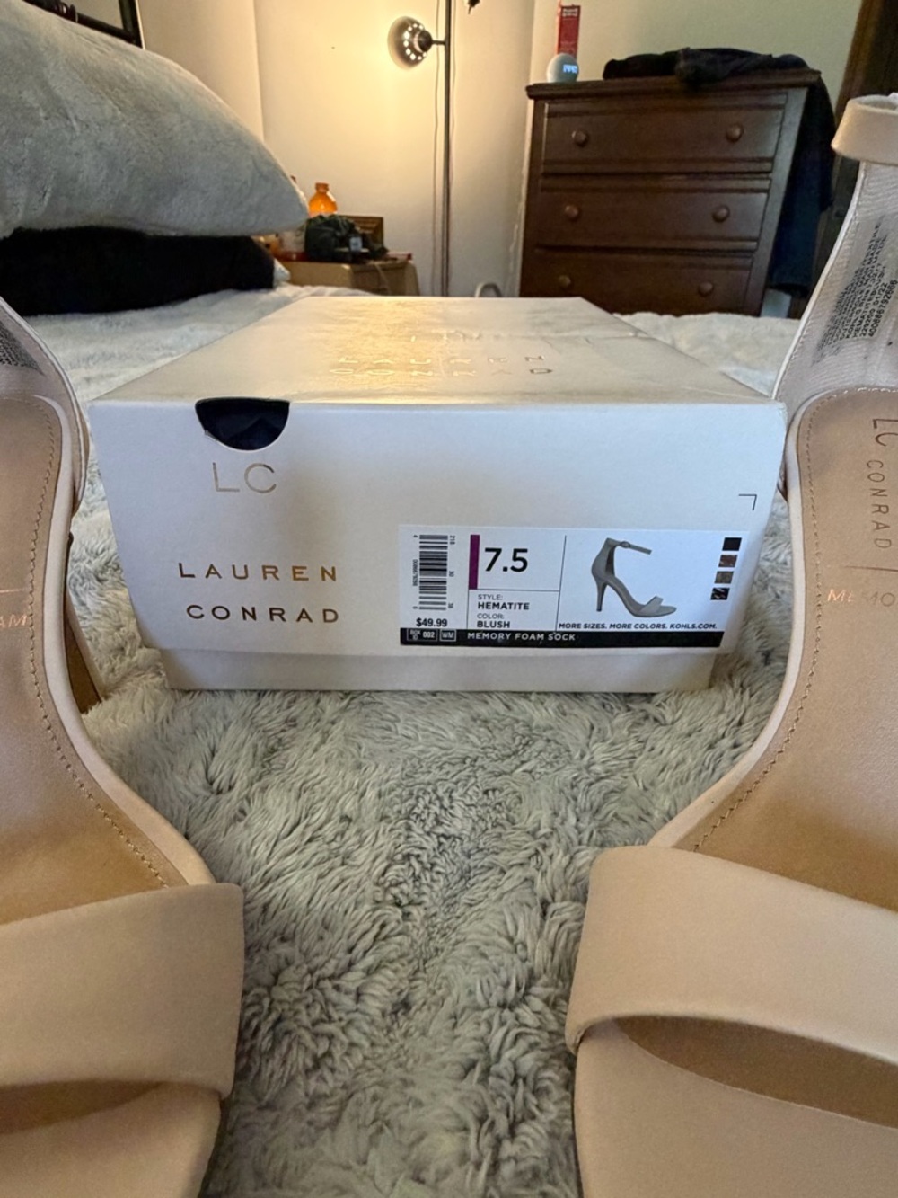 LC Lauren Conrad Blush Ankle-Strap Open-Toe Heels - Picture 9 of 10